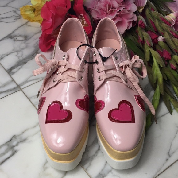 Sneakers Platforms Oxfords Heart Baby NWT - Picture 4 of 7